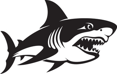 Swift Sea Sovereign Vector Black Shark Logo Dynamic Depths Elegant Vector Design for Black Shark Emblem