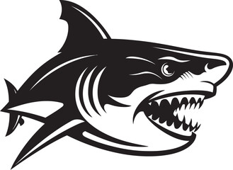 Majestic Predator Elegant Vector Design for Shark Emblem Fierce Fin Vector Black Icon Design for Elegant Shark Logo