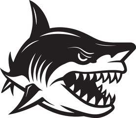 Predators Presence Vector Black Icon Design for Fearsome Shark Dynamic Depths Elegant Black Shark Logo in Vector