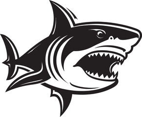 Oceanic Vigilance Black Iconic Shark Emblem Design Silent Hunter Elegant Vector Design for Black Shark