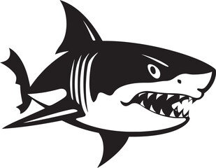 Abyssal Dominance Elegant Black Shark Logo in Vector Majestic Predator Black Vector Icon Design for Shark Logo