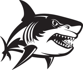 Underwater Guardian Black Iconic Shark Logo in Vector Sleek Predator Elegant Vector Design for Black Shark