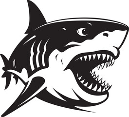 Elegant Aquatic Apex Vector Black Shark Icon Design Silent Sea Ruler Black Iconic Shark Logo in Vector