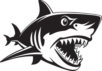 Silent Hunter Elegant Black Shark Logo in Vector Marine Majesty Black Icon Design for Vector Shark