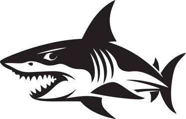 Sleek Swimmer Vector Black Icon Design for Iconic Shark Logo Elegant Aquatic Apex Black Iconic Shark Logo in Vector