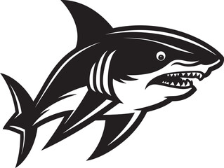 Sleek Swimmer Iconic Black Vector Shark Logo Elegant Aquatic Apex Vector Black Shark Icon Design