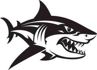 Predatory Majesty Black Icon Design for Elegant Shark in Vector Oceanic Apex Elegant Vector Design for Black Shark Emblem