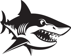 Silent Sea Ruler Vector Black Icon Design for Majestic Shark Ferocious Fins Elegant Vector Design for Black Shark