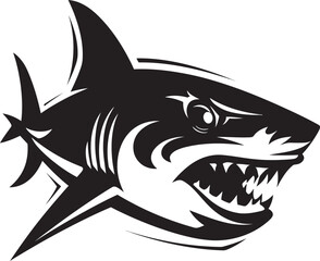 Dynamic Depths Elegant Vector Design for Black Shark Oceanic Sovereignty Vector Black Icon Design for Menacing Shark