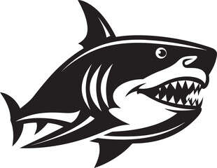 Elegant Aquatic Apex Vector Black Shark Icon Design Silent Sea Ruler Black Iconic Shark Logo in Vector