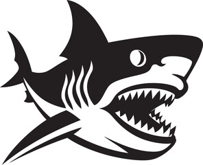 Predators Presence Black Iconic Shark Logo in Vector Dynamic Depths Elegant Vector Design for Black Shark