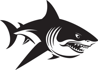 Majestic Predator Elegant Vector Shark Logo Fierce Fin Vector Black Icon Design for Iconic Shark Emblem