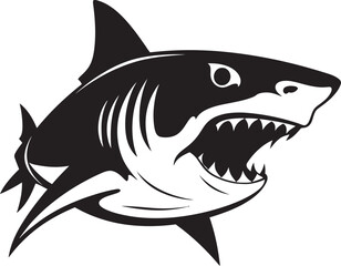 Majestic Predator Vector Black Icon Design for Shark Emblem Fierce Fin Elegant Vector Shark Logo