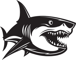 Silent Sea Power Elegant Black Shark Logo in Vector Majestic Predator Vector Black Icon Design for Shark Emblem
