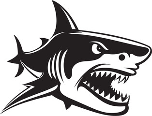 Oceanic Vigilance Vector Black Shark Emblem Design Silent Hunter Black Icon Design for Elegant Shark Logo in Vector