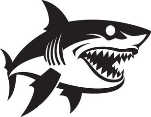 Swift Sea Sovereign Vector Black Icon Design for Sleek Shark Dynamic Depths Elegant Vector Design for Iconic Shark