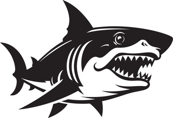 Oceanic Sovereignty Vector Black Icon Design for Sleek Shark Silent Sea Power Black Iconic Shark Logo in Elegant Vector