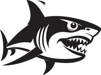Underwater Guardian Elegant Black Shark Logo in Vector Sleek Predator Vector Black Icon Design for Dynamic Shark