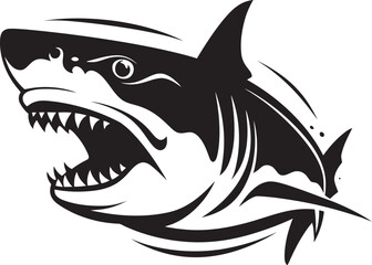 Majestic Predator Elegant Vector Design for Shark Emblem Fierce Fin Vector Black Icon Design for Elegant Shark Logo