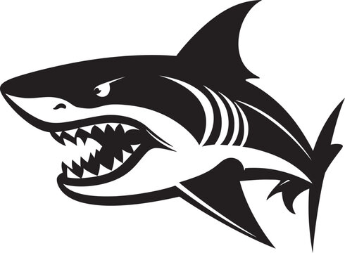 Dynamic Depths Elegant Black Shark Logo in Vector Oceanic Sovereignty Vector Black Icon Design for Sleek Shark