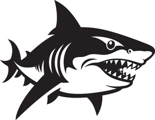 Predators Presence Black Iconic Shark Logo in Vector Dynamic Depths Elegant Vector Design for Black Shark