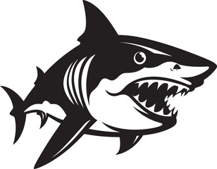 Majestic Predator Vector Black Icon Design for Shark Emblem Fierce Fin Elegant Vector Shark Logo