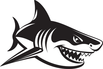 Silent Hunter Black Icon Design for Elegant Shark Logo in Vector Marine Majesty Vector Black Icon Design for Dynamic Shark