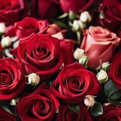 Bouquet of red roses. valentines day or mother day