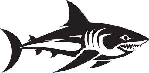 Oceanic Apex Elegant Black Shark Logo in Vector Sleek Swimmer Vector Black Icon Design for Iconic Shark Emblem