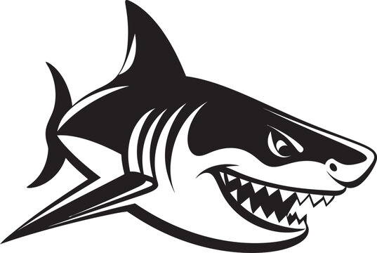 recommend clip art: Silent Hunter Black Icon Design for Elegant Shark Logo in Vector Marine Majesty Vector Black Icon Design for Dynamic Shark