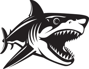 Oceanic Vigilance Black Iconic Shark Emblem Design Silent Hunter Elegant Vector Design for Black Shark
