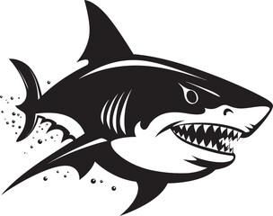 Swift Sea Sovereign Vector Black Icon Design for Sleek Shark Dynamic Depths Elegant Vector Design for Iconic Shark