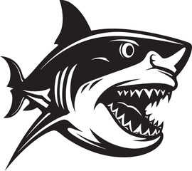 Abyssal Dominance Elegant Black Shark Logo in Vector Swift Sea Sovereign Vector Black Icon Design for Sleek Shark