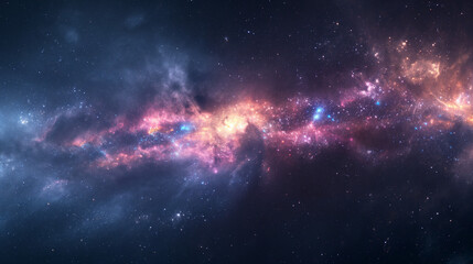 View of the Cosmos, Cosmic Clouds, and Stardust Flowing Through the Universe
