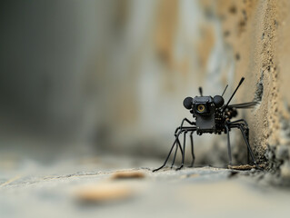 Small Super Advanced Spy Drone Made to Appear as an Insect - obrazy, fototapety, plakaty