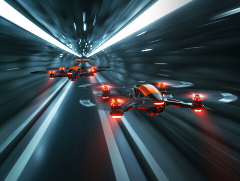 Racing Drones Speed Down a Racetrack