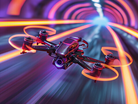 Racing Drones Speed Down a Racetrack