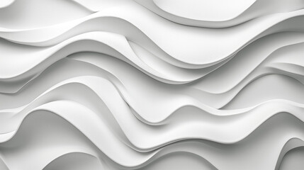Flowing White Molded Design Rhythmic Contours of Smooth White Stone