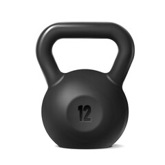 3d realistic vector icon illustration. Kettlebell weights. Isolated on white background.