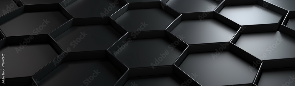 Poster black and white hexagonal pattern generative ai