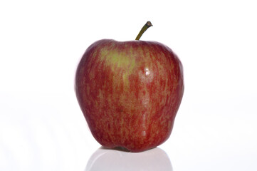 appetizing juicy red apple on a white background studio shooting 1