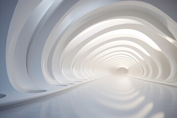 A long white tunnel with a bright light at the end Generative AI