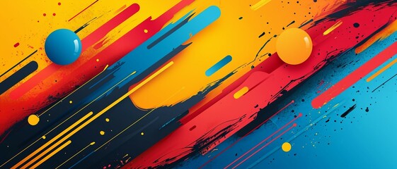 sports-themed background with abstract shapes suggesting movement and energy, using bold contrasting colors for a fitness tracking UI, Ideal for App and Website Design . - obrazy, fototapety, plakaty