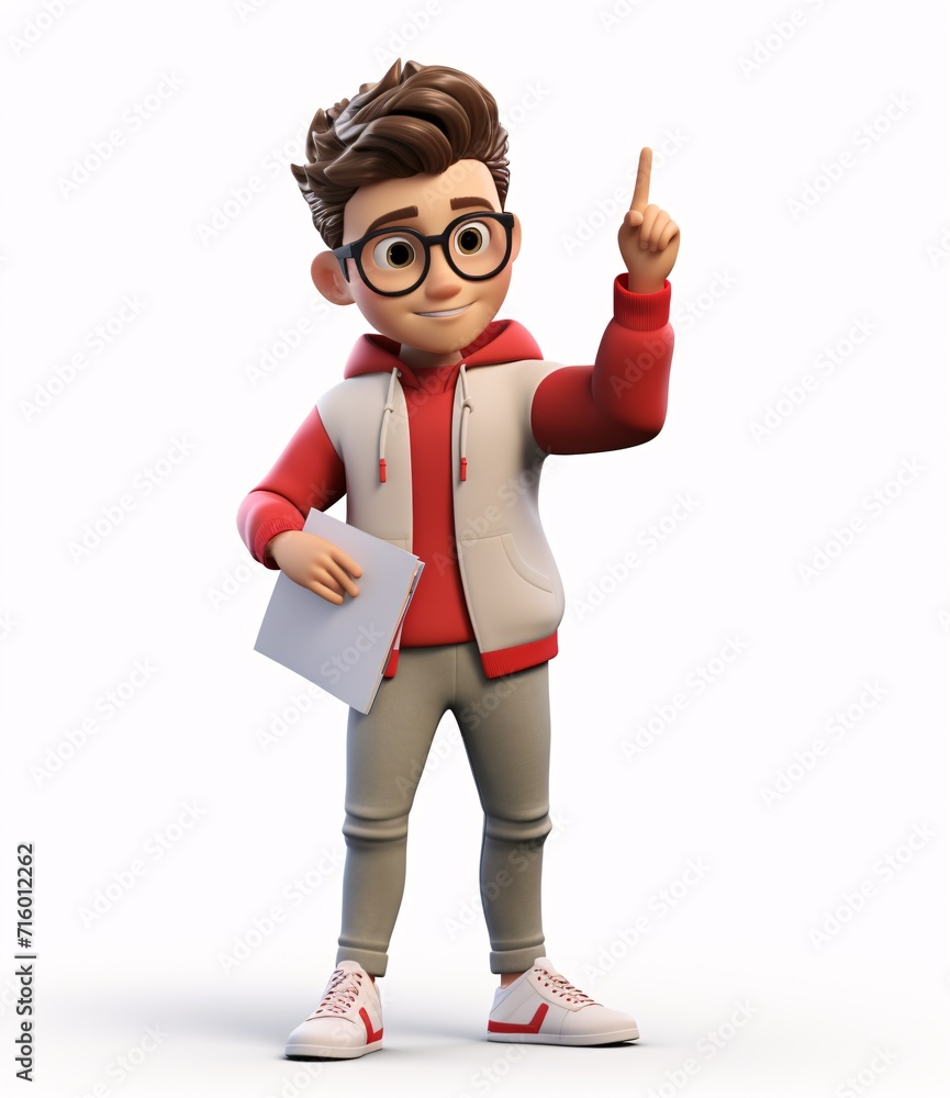 Poster a cartoon character pointing at something generative ai