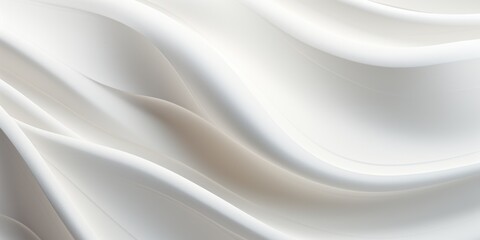 a white background with curving white lines, in the style of sharp edges, blurred, striped arrangements, sculptural and geometric