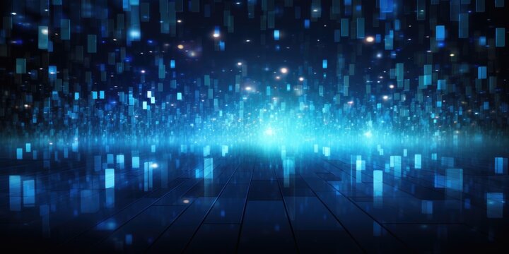 background with blue light patterns and bright lights, in the style of molecular, webcore