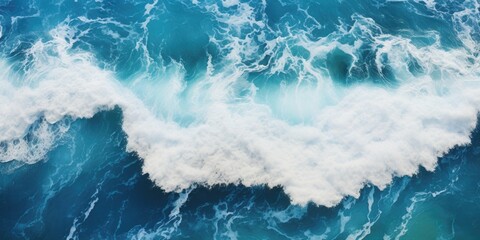 Fototapeta premium a blue and white painting of the ocean, in the style of dark white and teal, fluid photography, highly textured, dark turquoise and white