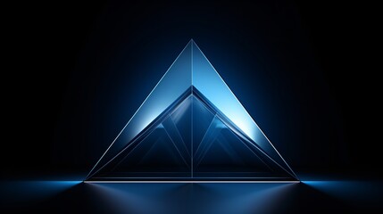 A blue triangle with a reflection of a blue triangle on the right side Generative AI