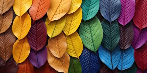 an image of multicolored leaves in the form of flowers, monochromatic palettes, bold color schemes, natural fibers
