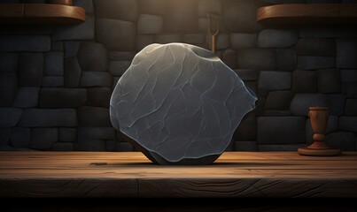 A large rock in a stone wall Generative AI